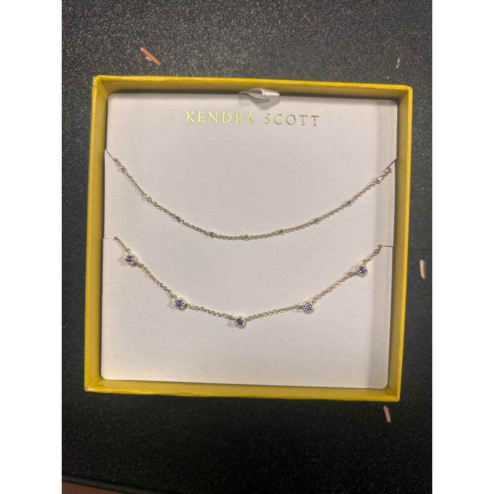 NWT and box - Kendra Scott Mandy Strand Necklace Set - purple